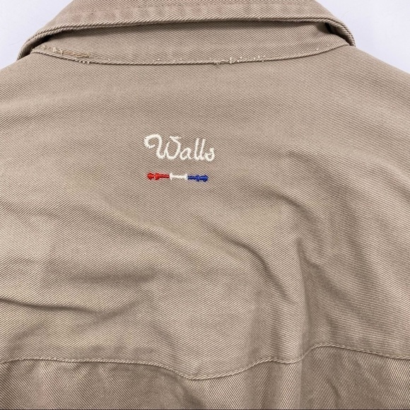 Walls Workwear Khaki Snap Front Men's Size 17.5 X-Long - Picture 6 of 7